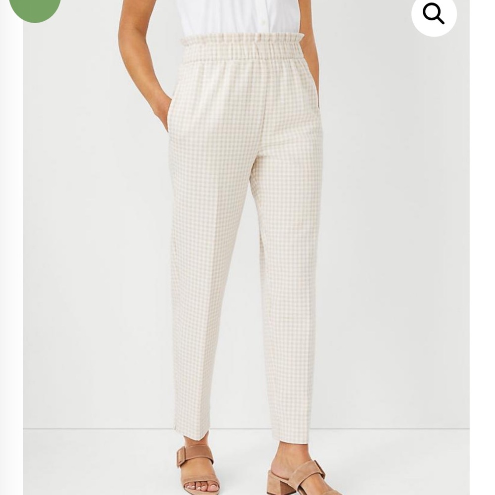 ANN TAYLOR Pants | The Gingham Pull On Tapered Pant – Women’s Petite Medium